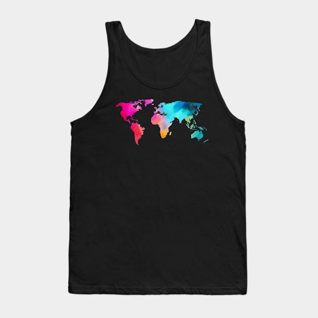 Colorful World Map Tank Top by lolosenese